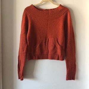 Tulle rust sweater with pockets